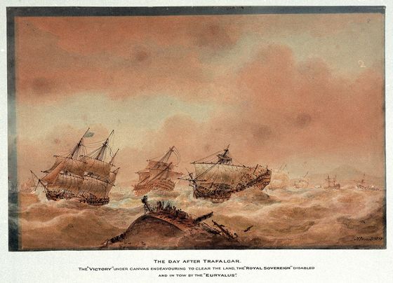 Name:  The_day_after_Trafalgar;_the_'Victory'_trying_to_clear_the_land_with_the_'Royal_Soveriegn'_in_to.jpg
Views: 11930
Size:  61.6 KB