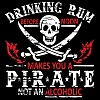 PS 0583W RUM PIRATE T-shirt logo