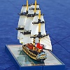 HMS Bellerophon from astern. It's a Bellona model, repainted. My first full repaint, including the hull colors.