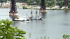 Kalmar Nyckel 4 -- being passed by U.S. Coast Guard Cutter Penobscot Bay.